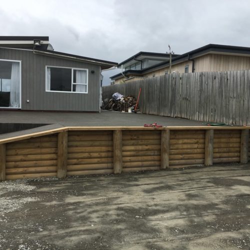 New retaining wall and ramp designed and built by Code Construction, Lyttelton, Christchurch