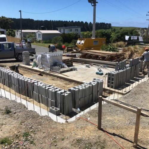 New garage and boat shed under construction in Banks Peninsula Akaroa