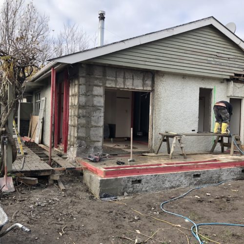 Alternation and extension of existing house. Extended living room, new bathroom and new laundry.