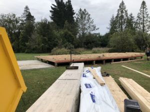 Prenail frames on site ready for construction. Granny flat, tiny home house designed and built by Code Construction Rangiora North Canterbury