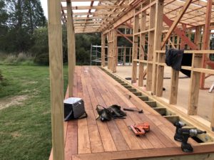 Framing complete for granny flat and new hardwood deck underway