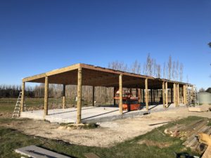 Large shed build in Loburn by Code Construction. Six 6 bay shed with concrete foundation