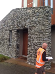 Earthquake insurance work completed with new stone facade on house Banks Peninsula