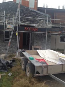 EQC earthquake damage repair. Replacing stone facade on house