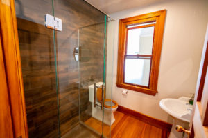 Bathroom renovation complete in North Canterbury with new tiles, shower, painting and decorating