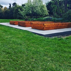 Macrocarpa sleepers for bespoke raised veggie gardens