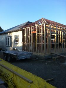 Framing and foundation complete for villa alteration extension