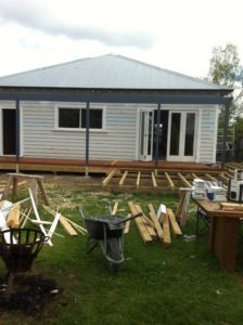 Framing completed for new deck in North Canterbury