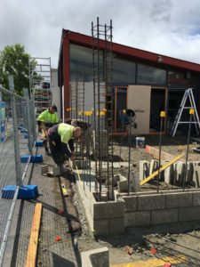 Outdoor seating area underway for Winnie Bagoes Rangiora