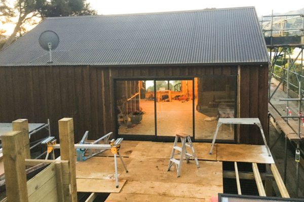 Photo showing home and deck mid renovation in Akaroa