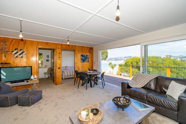 Inside looking out onto new deck built by Code Construction Rangiora, North Canterbury